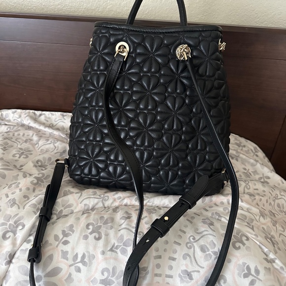 Kate Spade Bloom Med Quilted Leather Drawstring Chain backpack